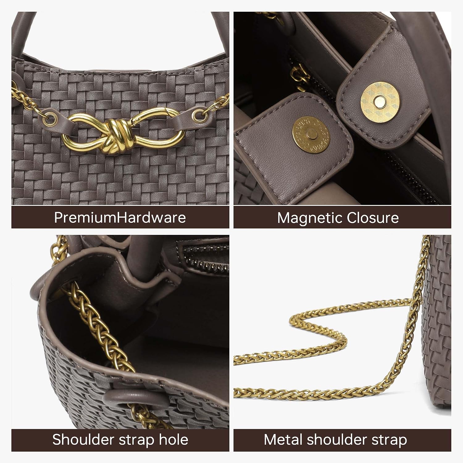 Detalle 1 de Kiss Sea Woven Faux Leather Purse