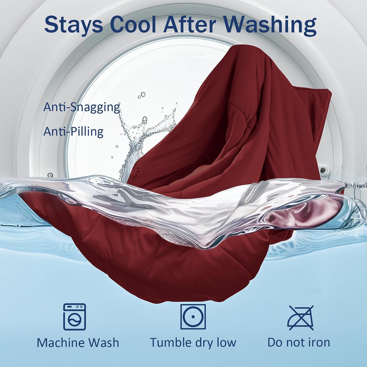 Thumbnail 6 de Vine Voice Cooling Comforter for Hot Sleepers, Queen 90x90, True Red