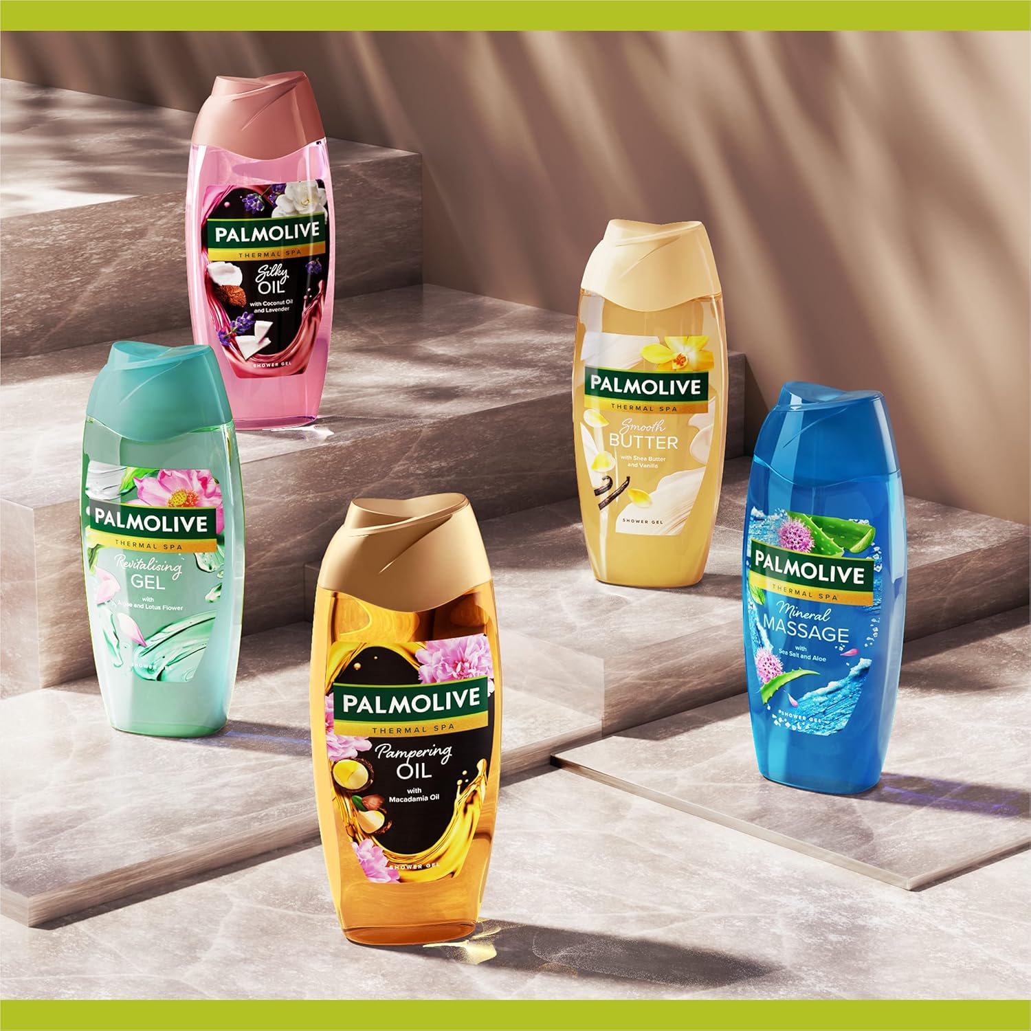 Detalle 2 de Palmolive Bagnoschiuma Thermal Spa Mineral Massage 500 ml × 6 – Gel doccia con sale marino e aloe