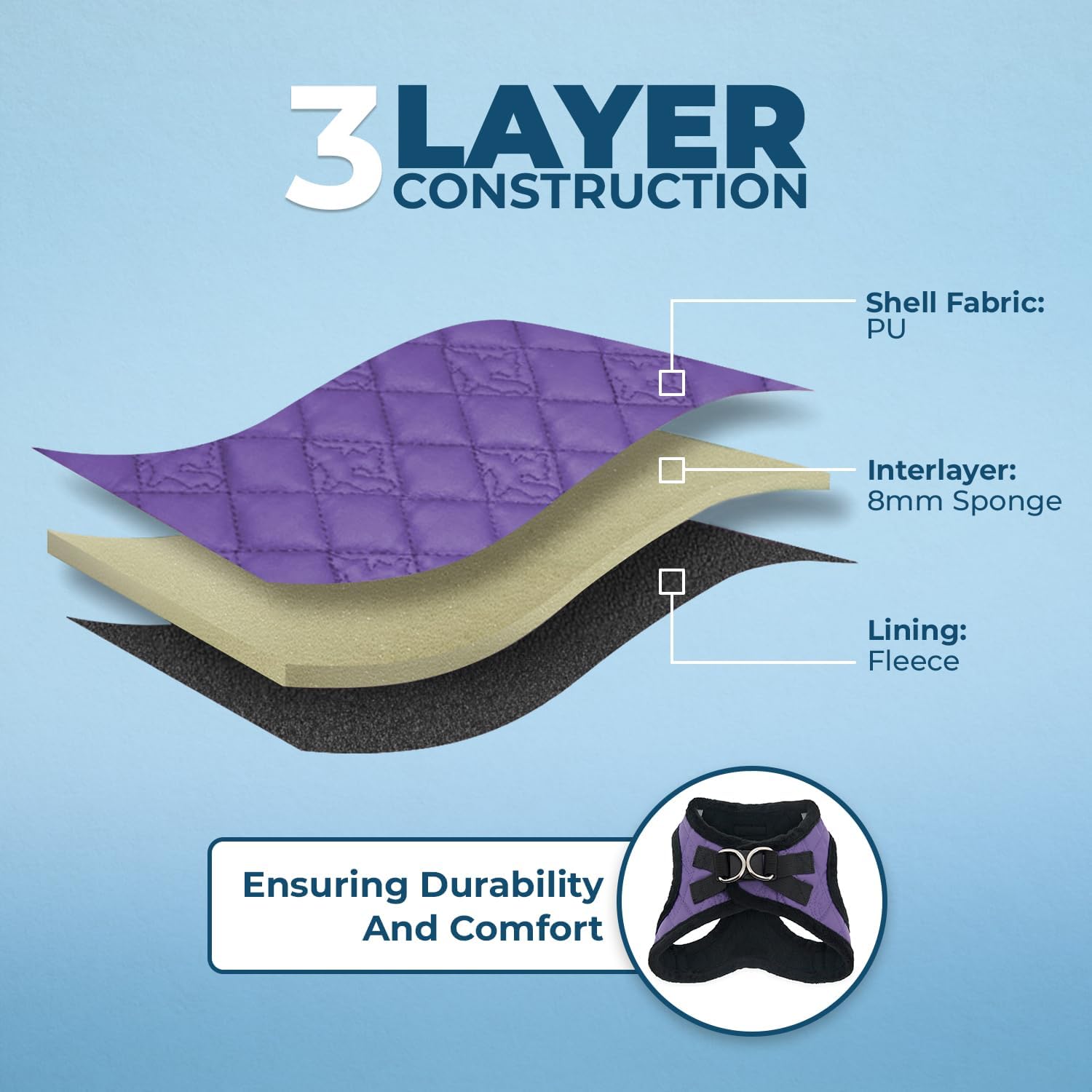 Thumbnail 3 de Best Pet Supplies Voyager Step-In Plüsch-Hundegeschirr (Step-In-Westengeschirr) in Violett, Größe XL