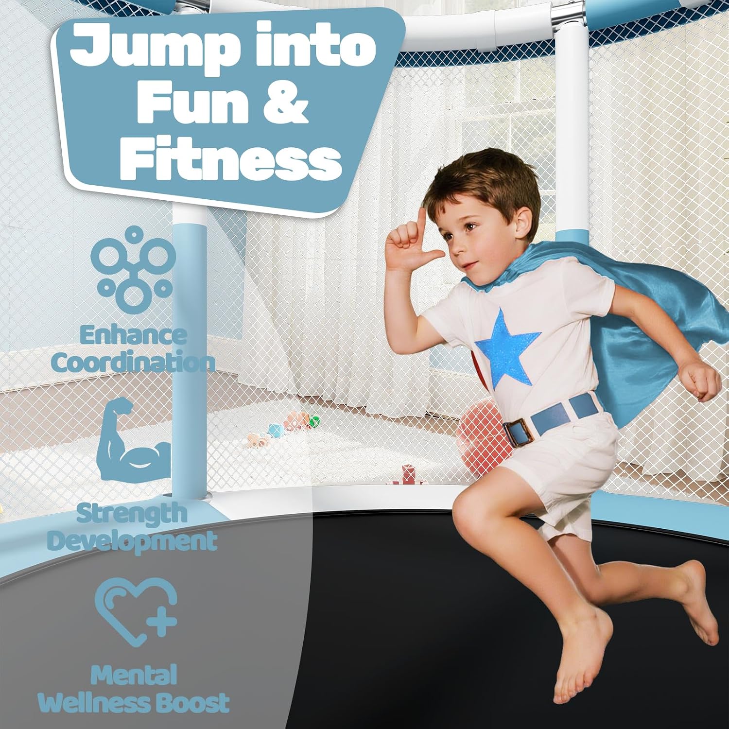 Thumbnail 2 de ZCMHAXJ 55-Inch Indoor/Outdoor Trampoline for Kids – Safe, Quiet, Easy Setup