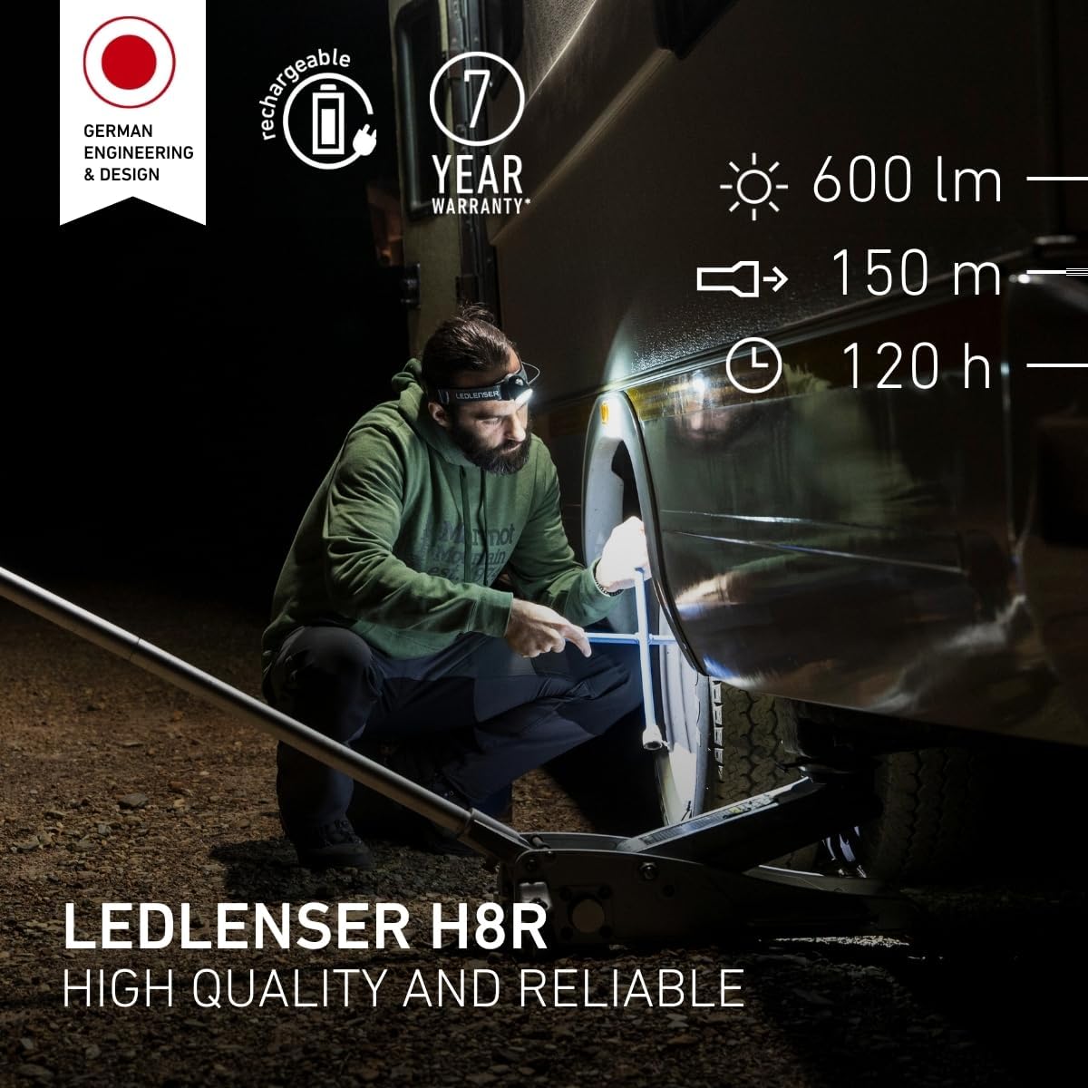 Thumbnail 1 de Ledlenser H8R Headlamp LED – rechargeable 600 lumen headtorch with Advanced Focus System