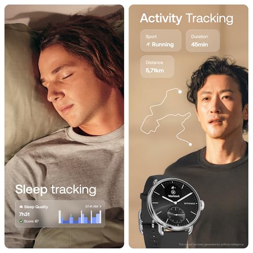Detalle de Withings ScanWatch 2: Hybrid Smartwatch with ECG, 38mm – Black