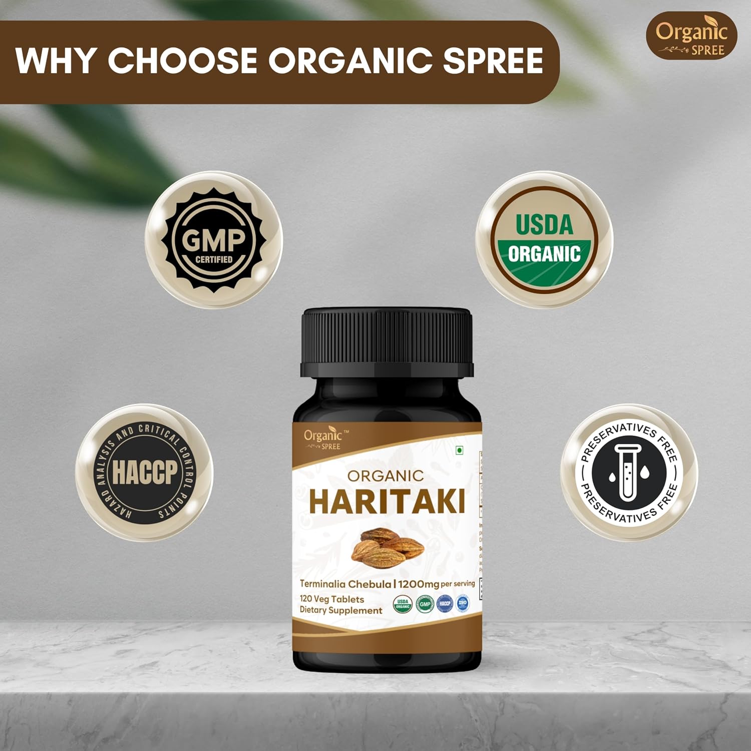 Thumbnail 5 de Organic Spree Haritaki 120 Tablets — 3-Pack, USDA Organic Certified