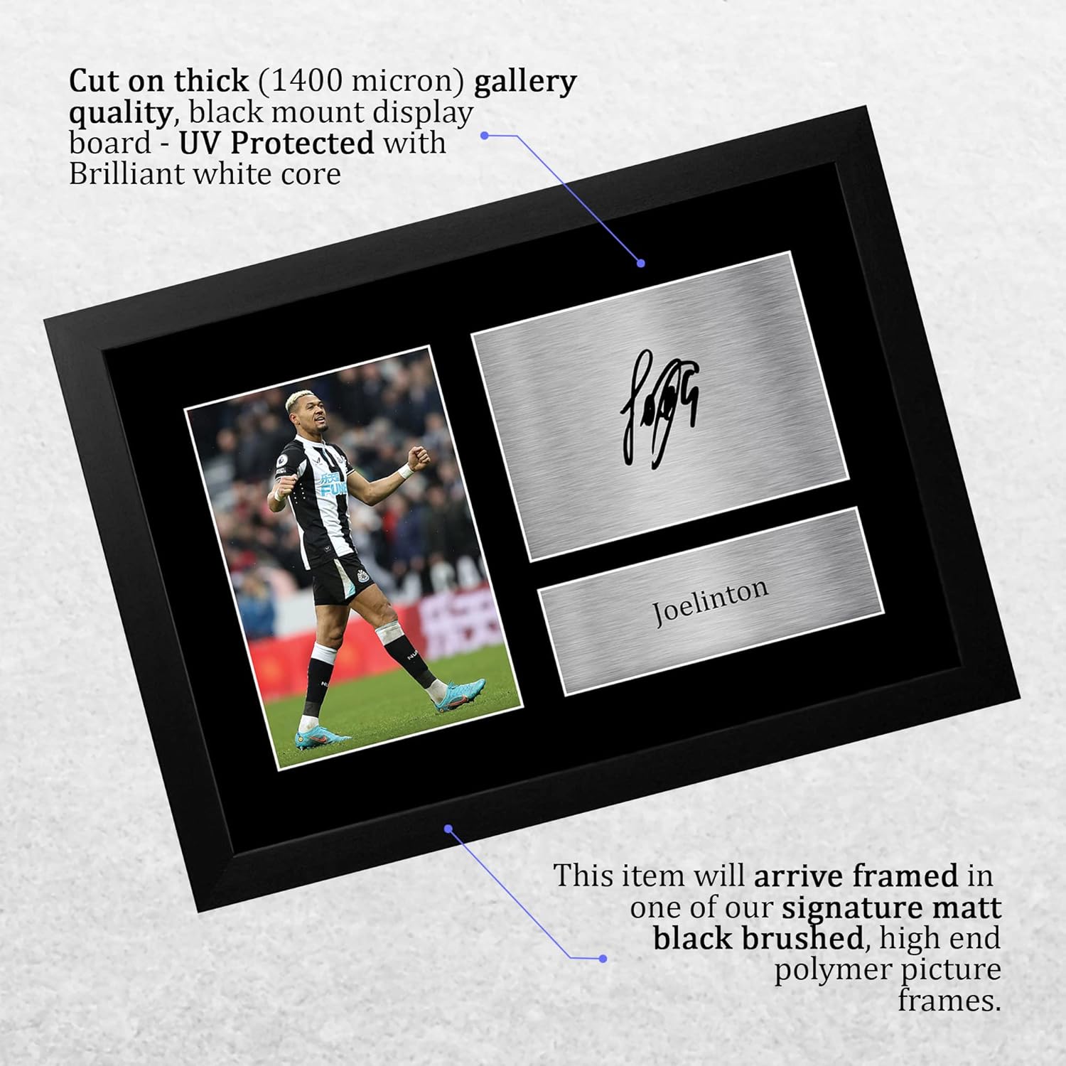 Thumbnail 2 de HWC Trading FR A4 Joelinton Magpies framed signed autograph picture (A4)