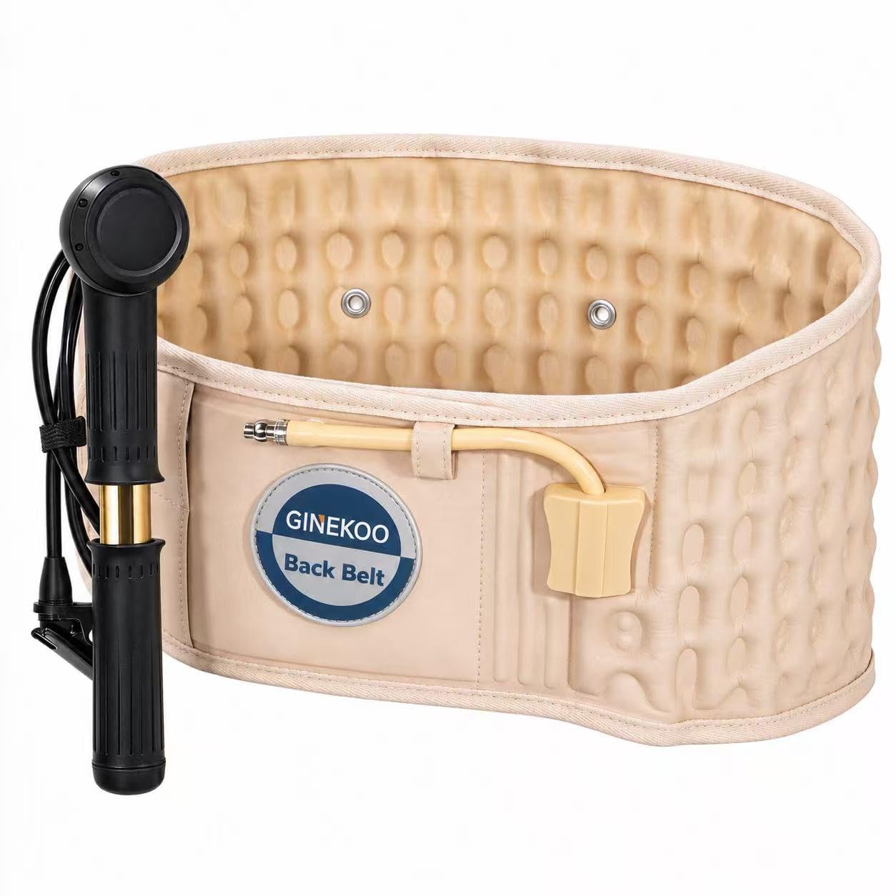 Detalle de GINEKOO DHB-001 Inflatable Lumbar Decompression Belt, Beige, Adjustable Fit