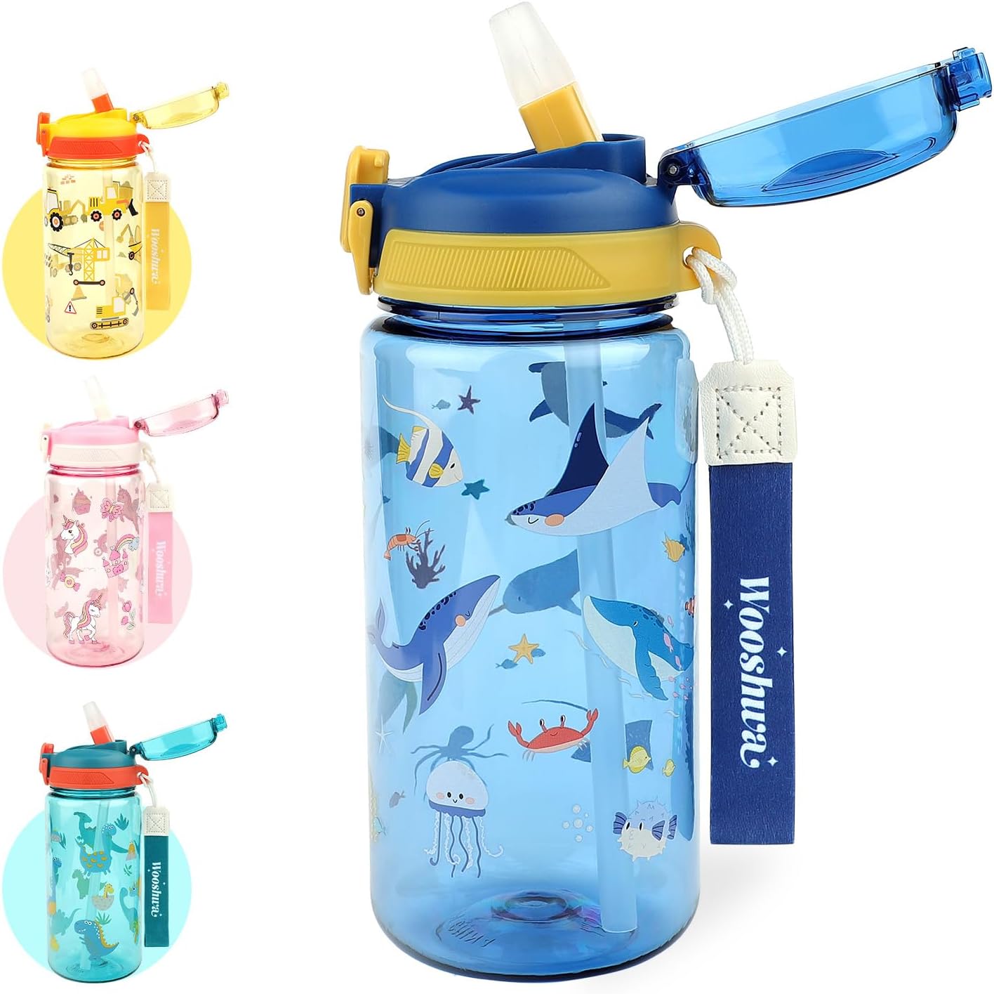 Detalle de wooshwa Kinder-Trinkflasche 600 ml Meerestiere