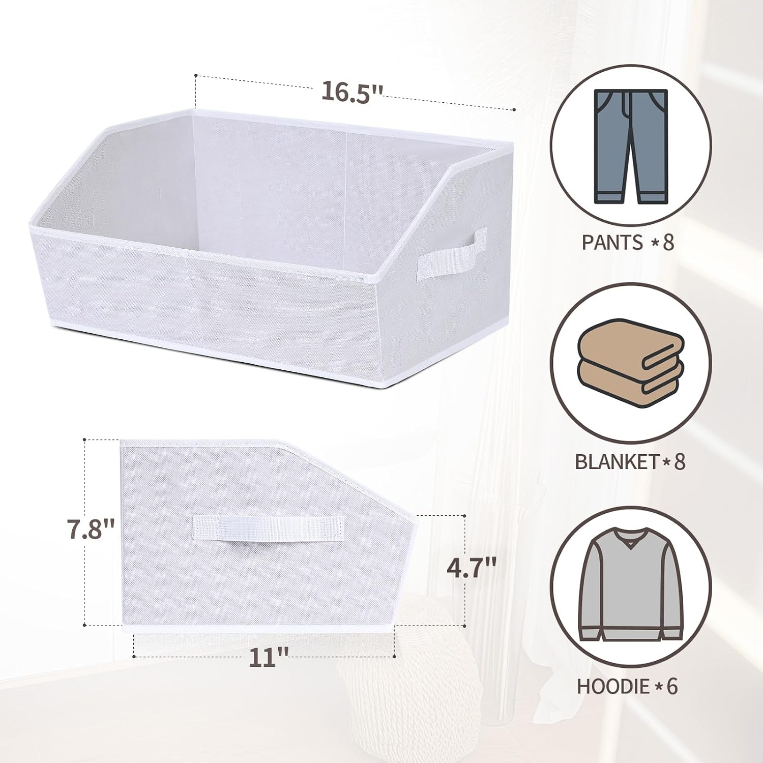 Detalle 2 de Homsorout Closet Baskets Trapezoid 10 Pack