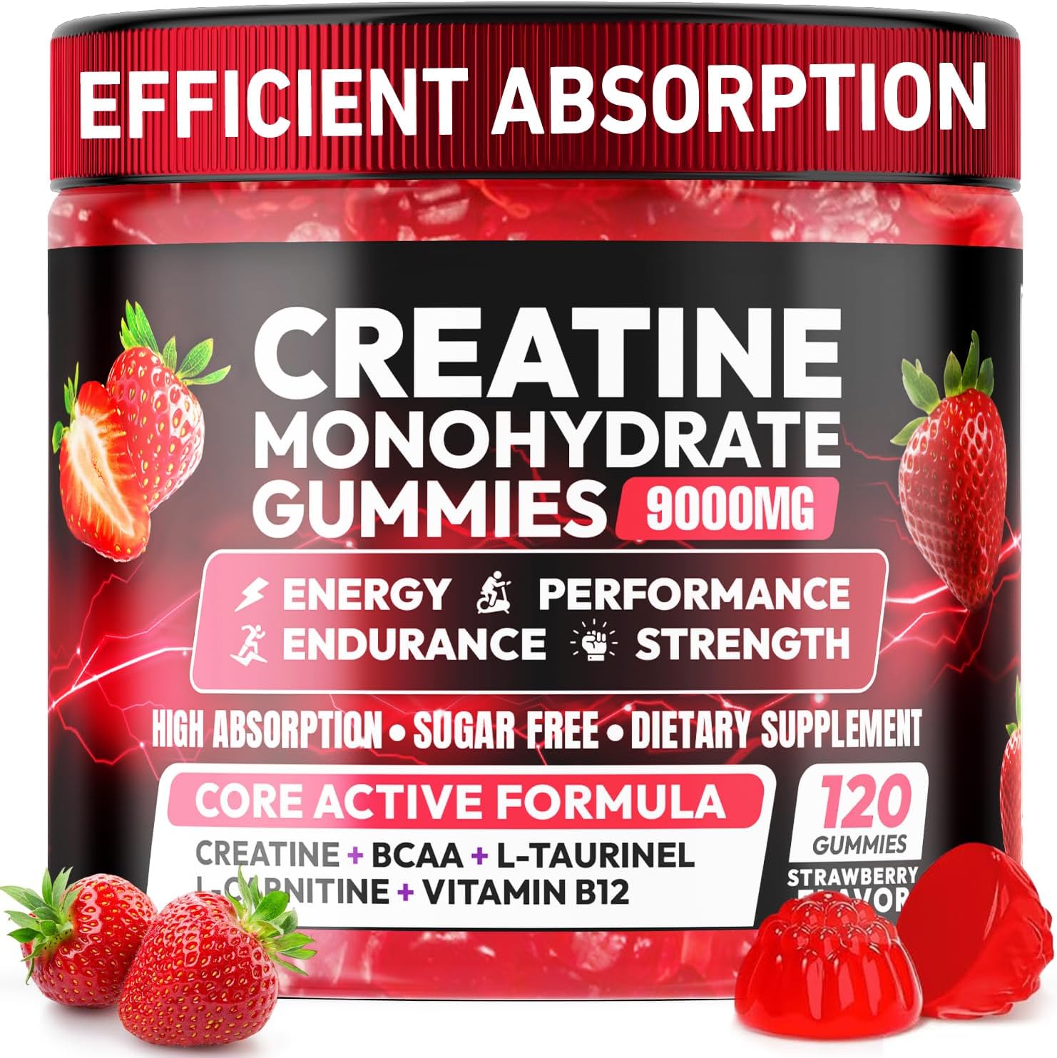 Detalle de Cytona 5,000 mg Creatine Monohydrate Gummies with Taurine, BCAAs, and B Vitamins