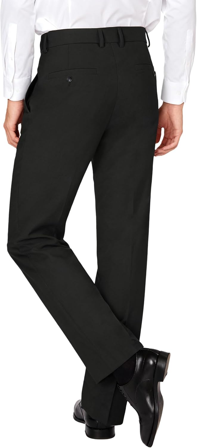 Detalle de Soojun Men's Classic Fit Flex Waist Flat Front Dress Pant