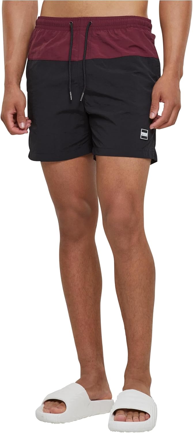 Detalle 2 de Urban Classics Block Swim Shorts Uomo – Blk/Blk, L