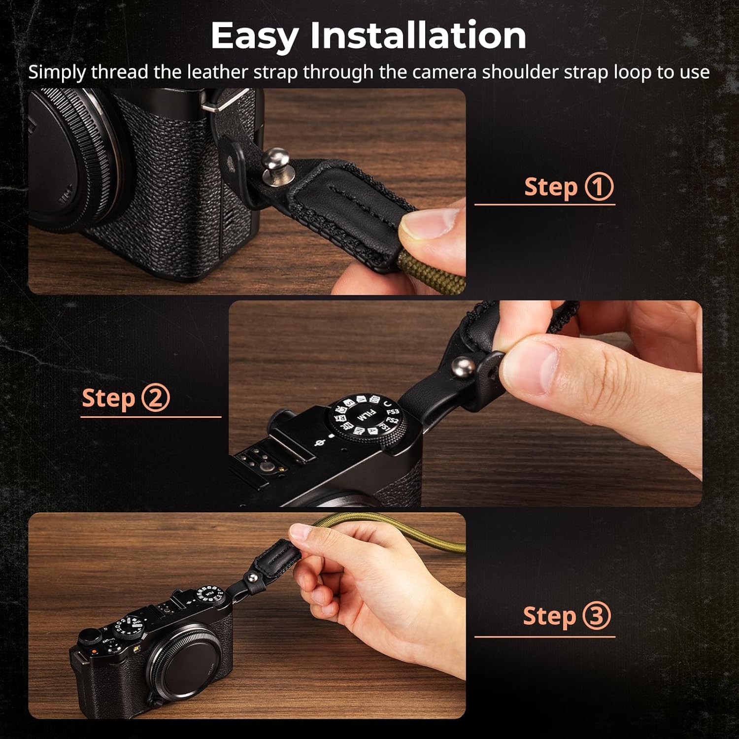 Thumbnail 4 de SMALLRIG Bandoulière pour Appareil Photo 5056 – Bandoulière tressée en nylon et cuir, longueur 110 cm