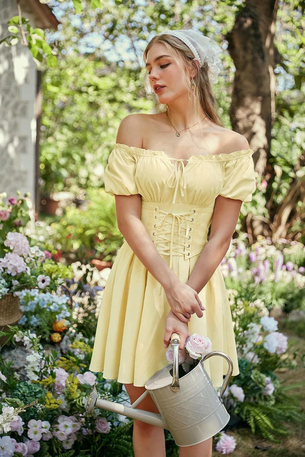 Thumbnail 5 de Scarlet Darkness Renaissance Corset Mini Dress, Off-Shoulder with Pockets