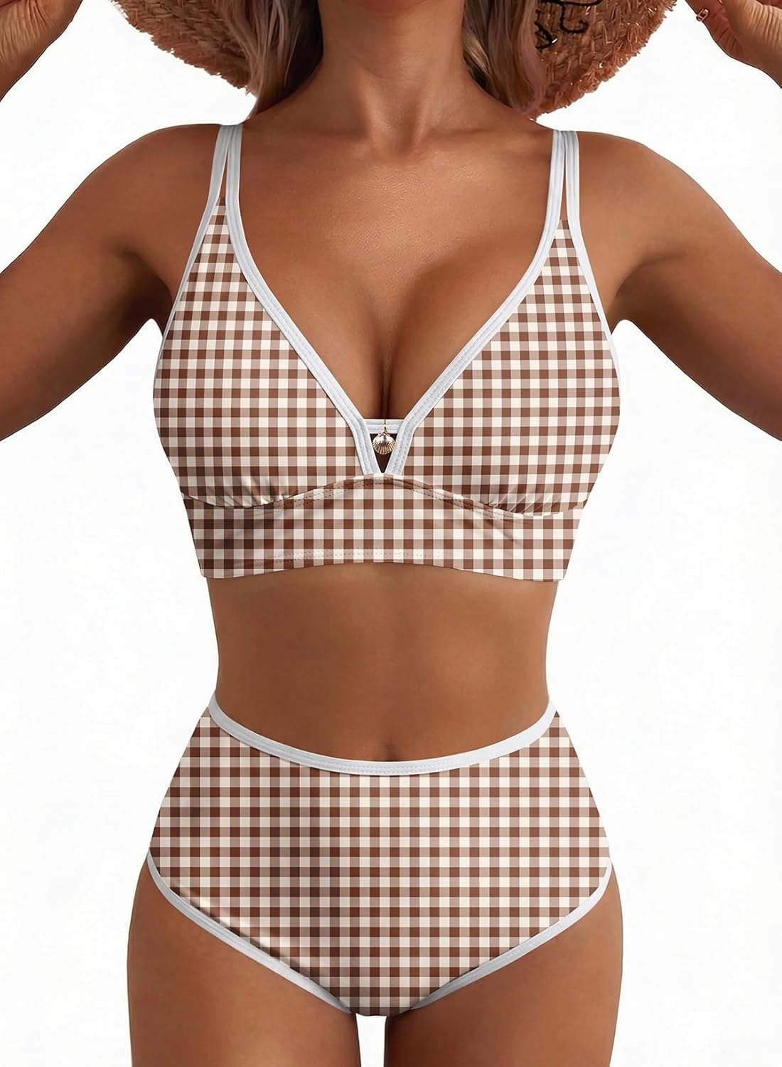 Thumbnail 6 de Herseas Women’s 2-Piece Floral Print Bikini Set with V-Neck and High-Waisted Bottoms