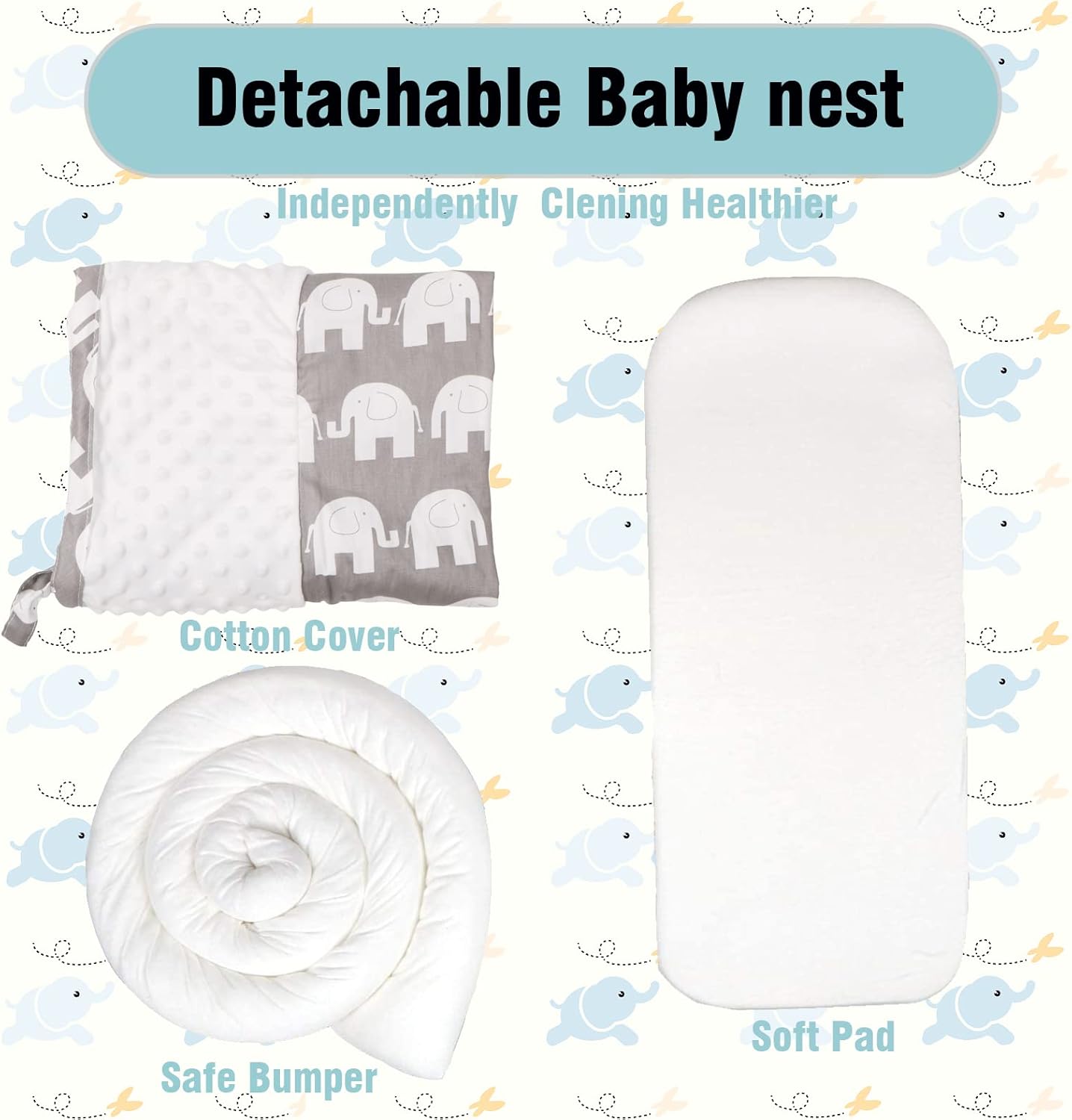 Thumbnail 4 de EAQ Baby Lounger and Nest for Co-Sleeping: 100% Cotton, Lightweight and Portable
