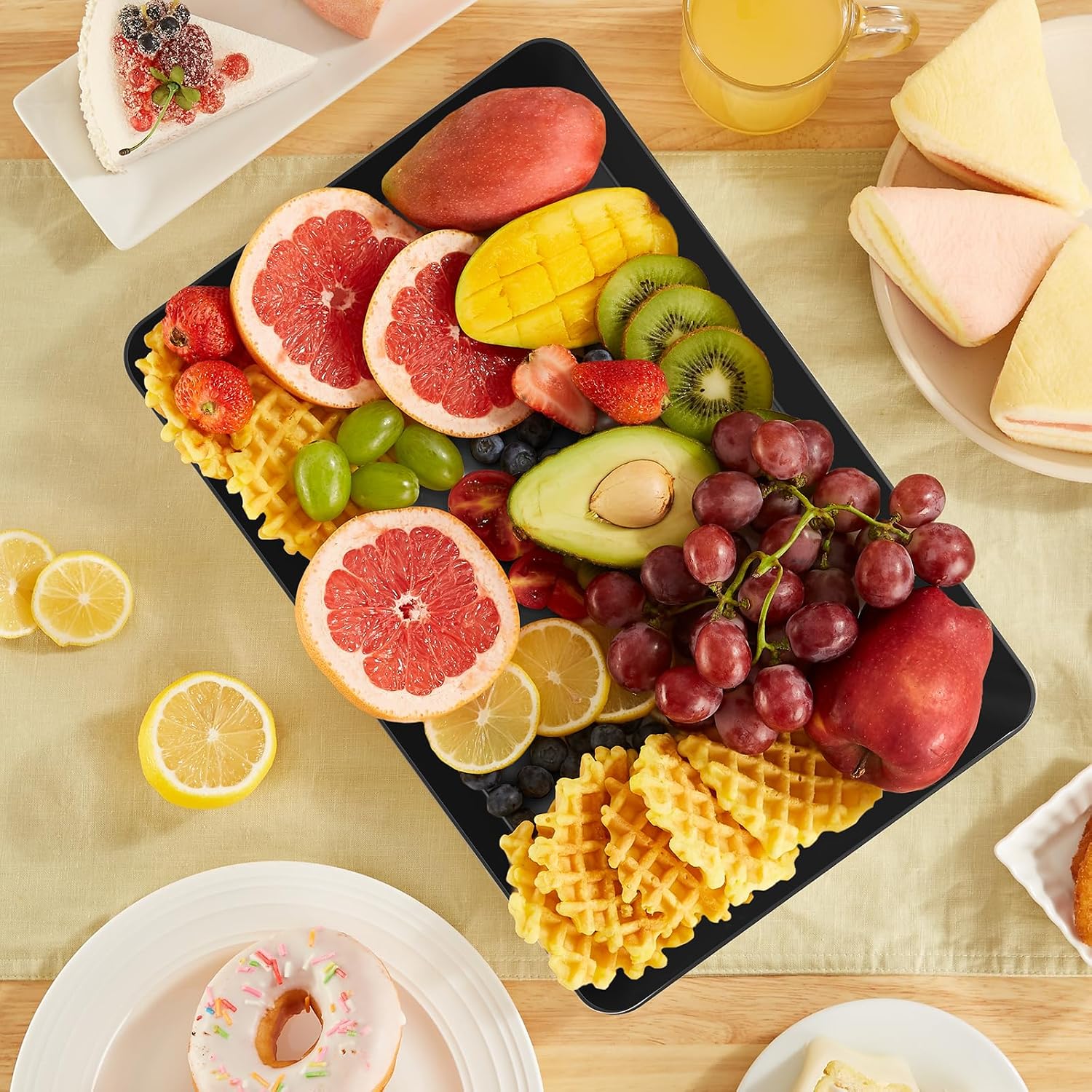 Thumbnail 6 de Lifewit 22048 Plastic Serving Trays, Set of 6, Black, BPA-Free
