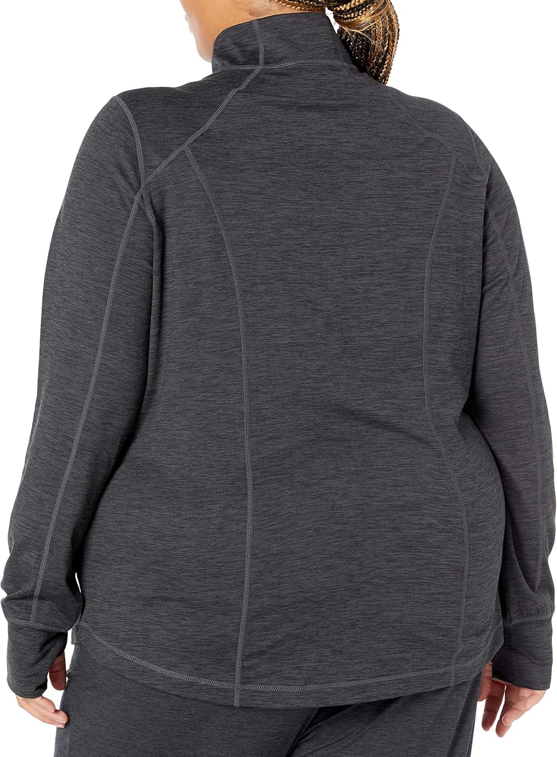 Detalle de Veste Entièrement Zippée en Tissu Brossé Tech Stretch – Amazon Essentials Femme