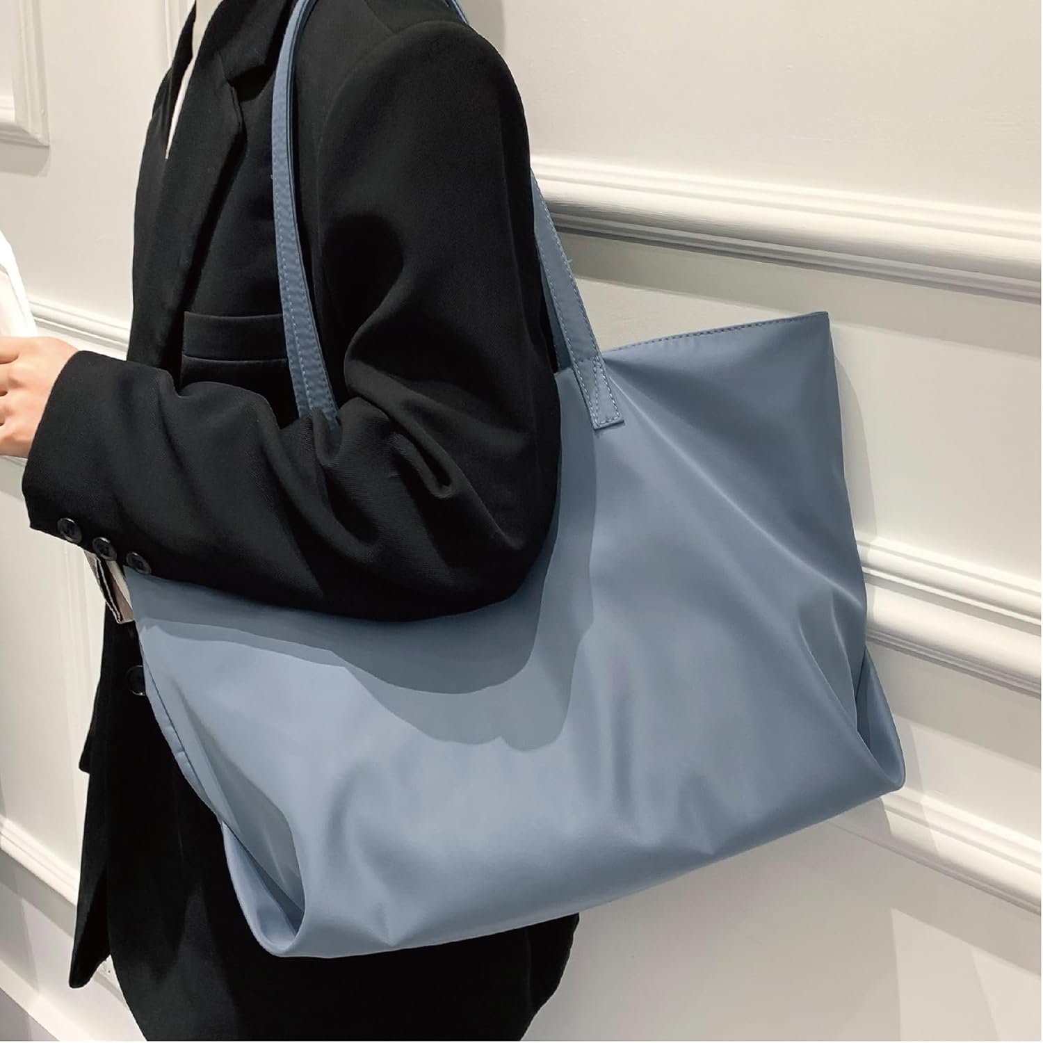 Detalle de MAYMOONER Women's Canvas Tote Bag – Versatile School and Casual Crossbody