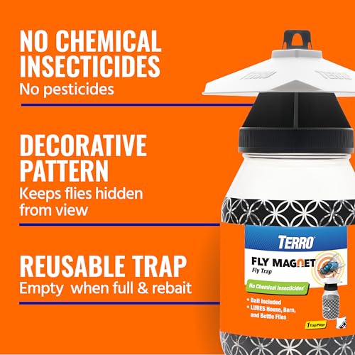Thumbnail 2 de TERRO Fly Magnet Trap: Reusable, Poison-Free Outdoor Fly Catcher with Bait