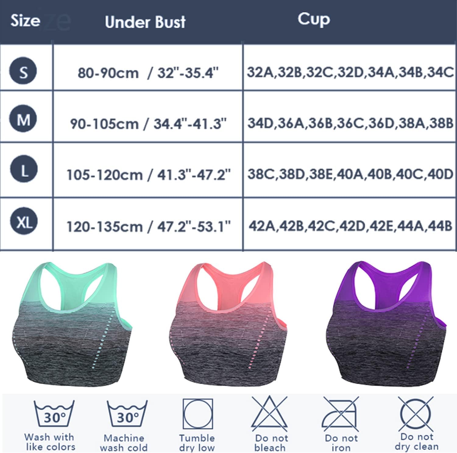 Thumbnail 5 de Sykooria Brassiere Sport Femme – Brassière Yoga à coussinets amovibles, élastique, tailles S à XXL