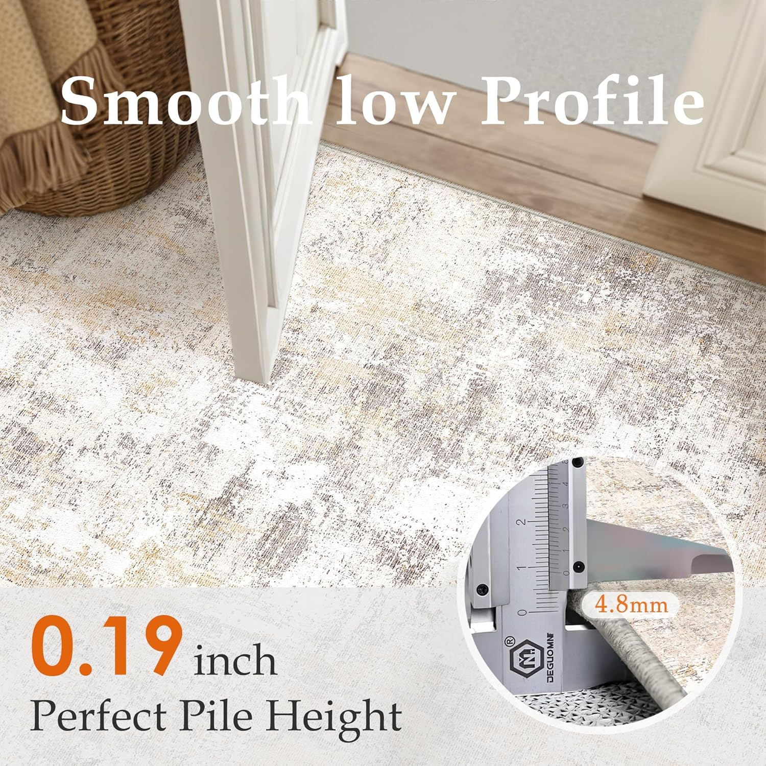 Thumbnail 5 de HUGEAR Washable Rug 240x300cm Beige Grey