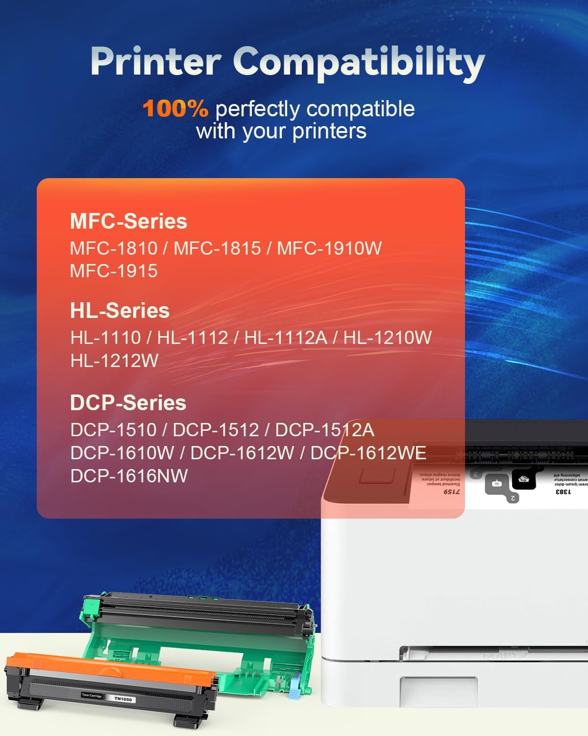 Detalle 2 de Toner TN1050 + Tamburo DR1050 compatibili per Brother: kit 1 toner e 1 tamburo DR1050