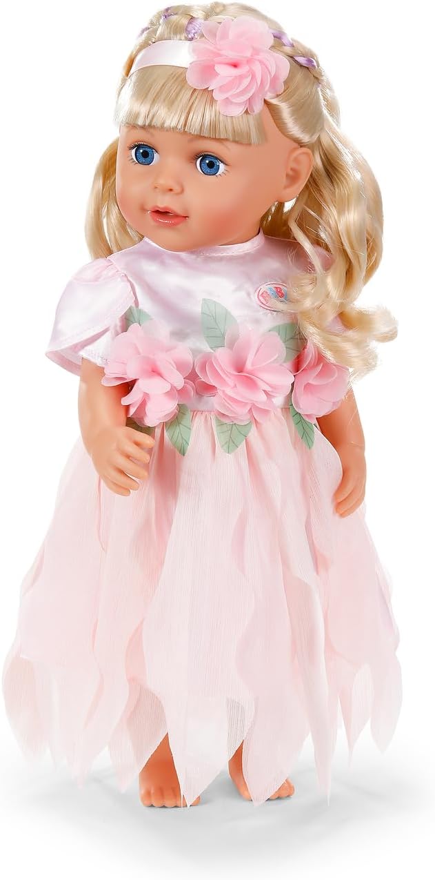 Detalle de BABY born Flower Fairy Outfit for 43 cm Dolls, Pink Dress and Headband