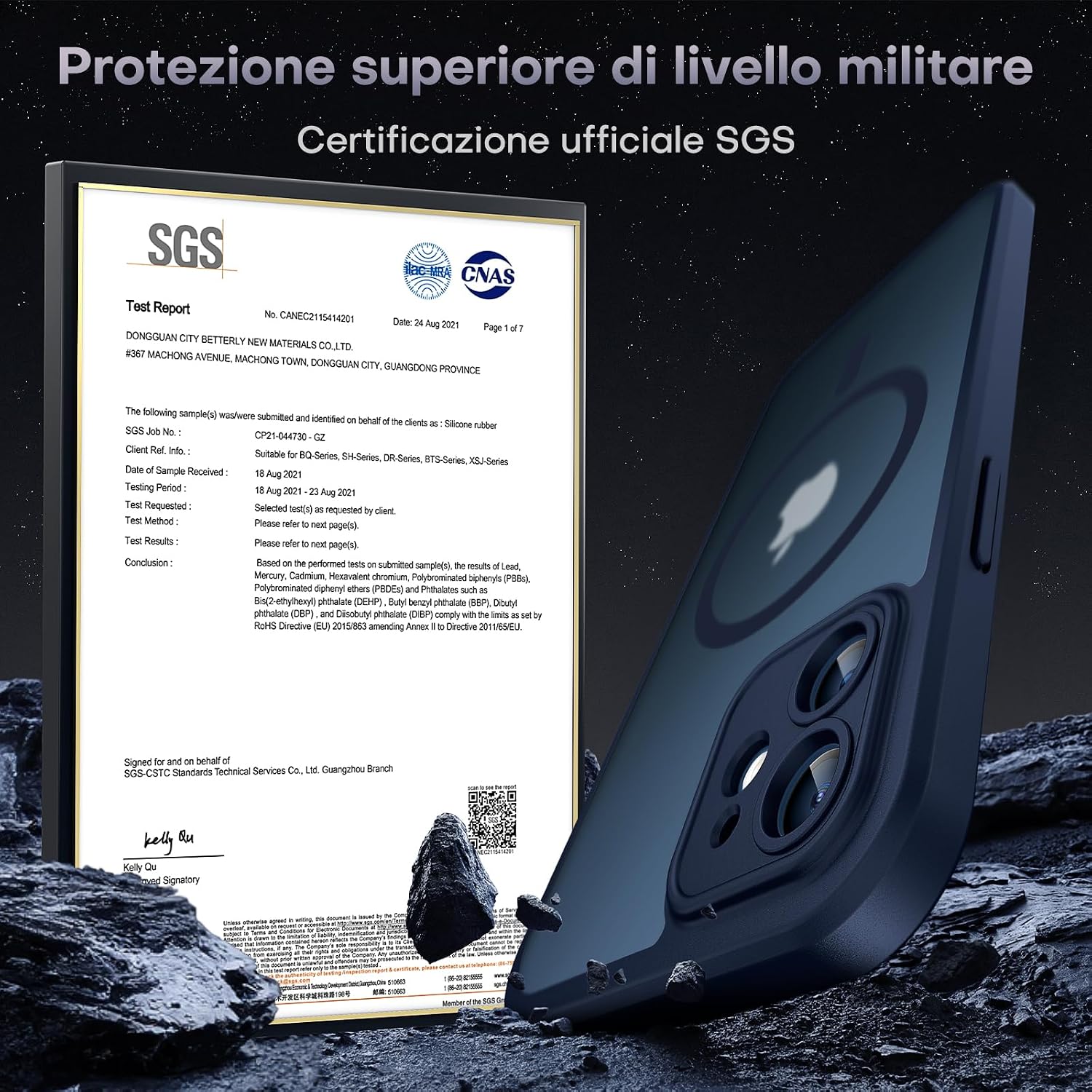 Thumbnail 4 de TOCOL Cover magnetica iPhone 12 6,1" traslucida opaca con protezione fotocamera