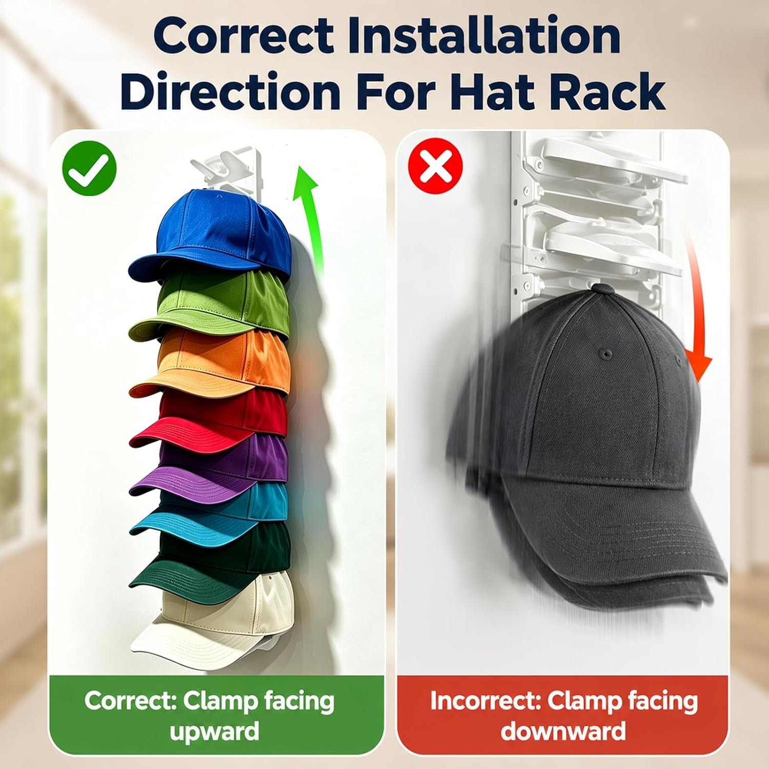 Thumbnail 2 de Wall-mounted hat rack, 20-cap capacity