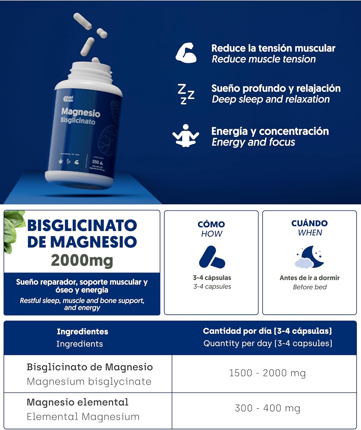 Thumbnail 5 de NUTRIBRAIN Magnesio Bisglicinato 250 cápsulas
