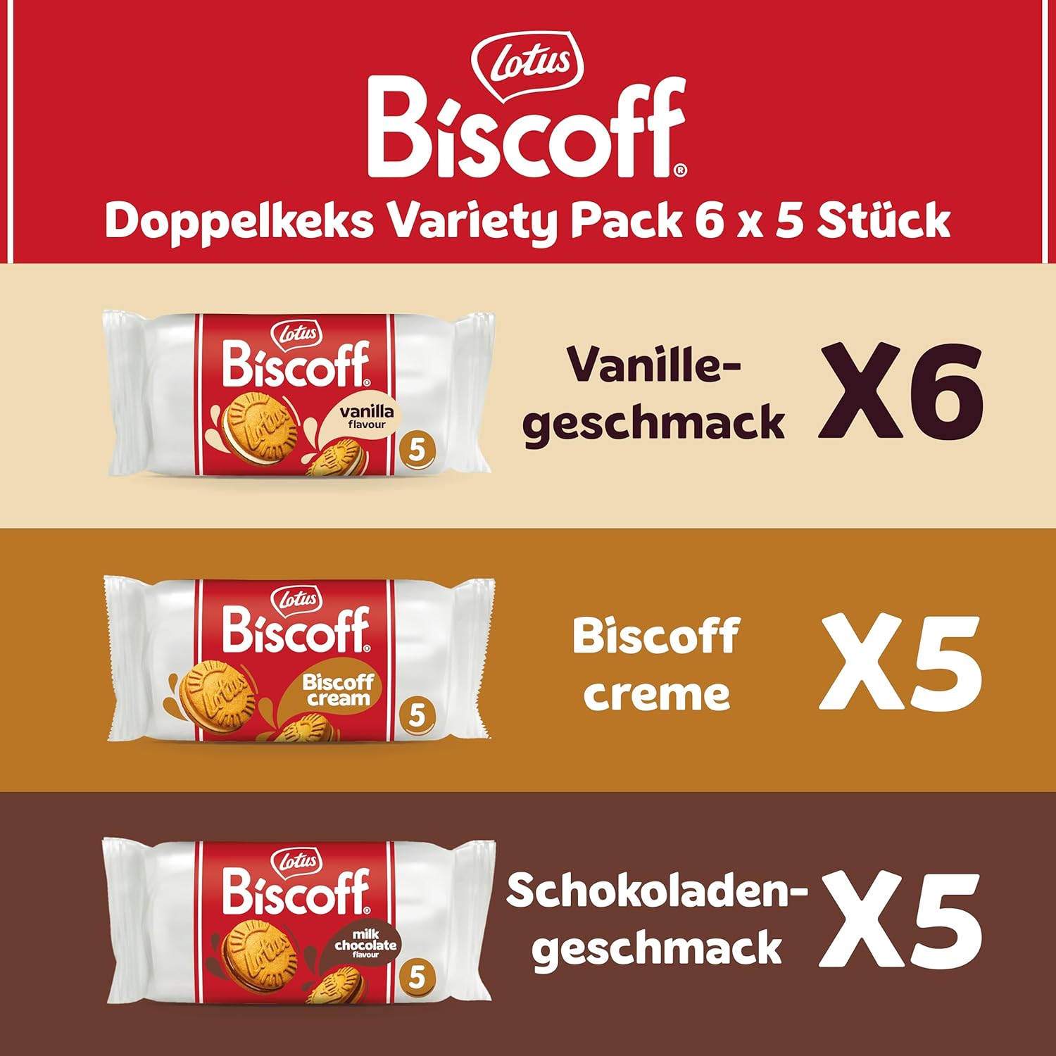 Detalle 2 de Lotus Biscoff Doppelkeks Variety Pack 800g 🍪