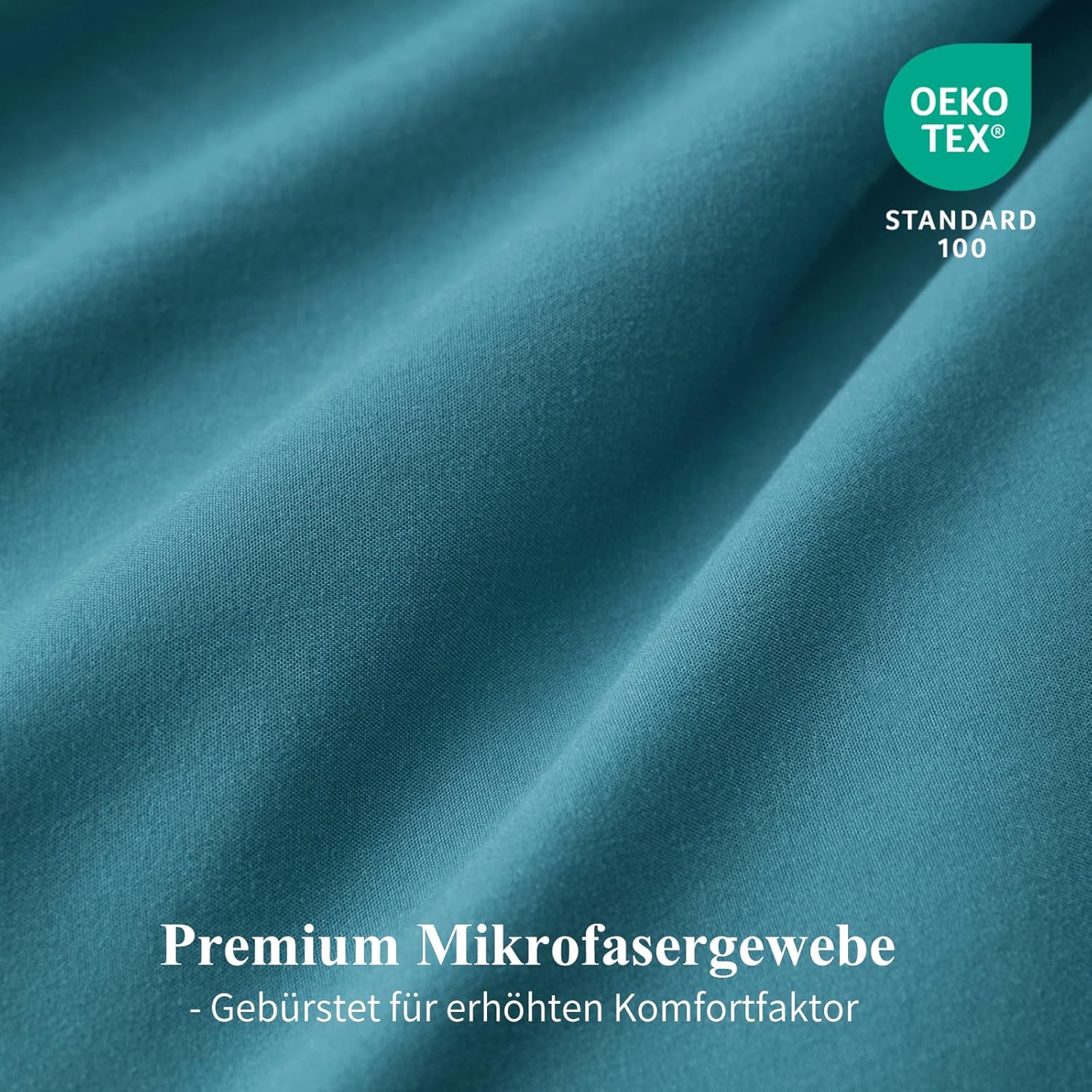 Thumbnail 3 de Aisbo Bettwäsche 155x220 cm 2-teilig Türkis/Grau – Mikrofaser Wendebettwäsche mit Reißverschluss