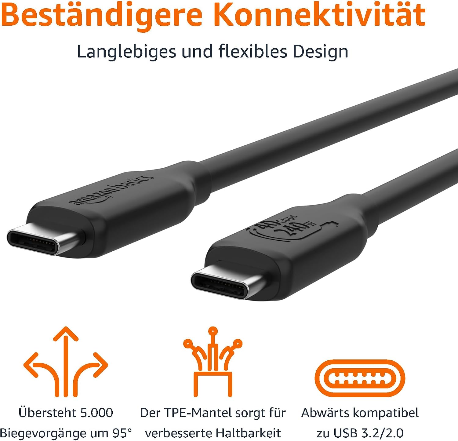 Detalle 2 de USB-C-4 Schnellladekabel 240 W, 1 m