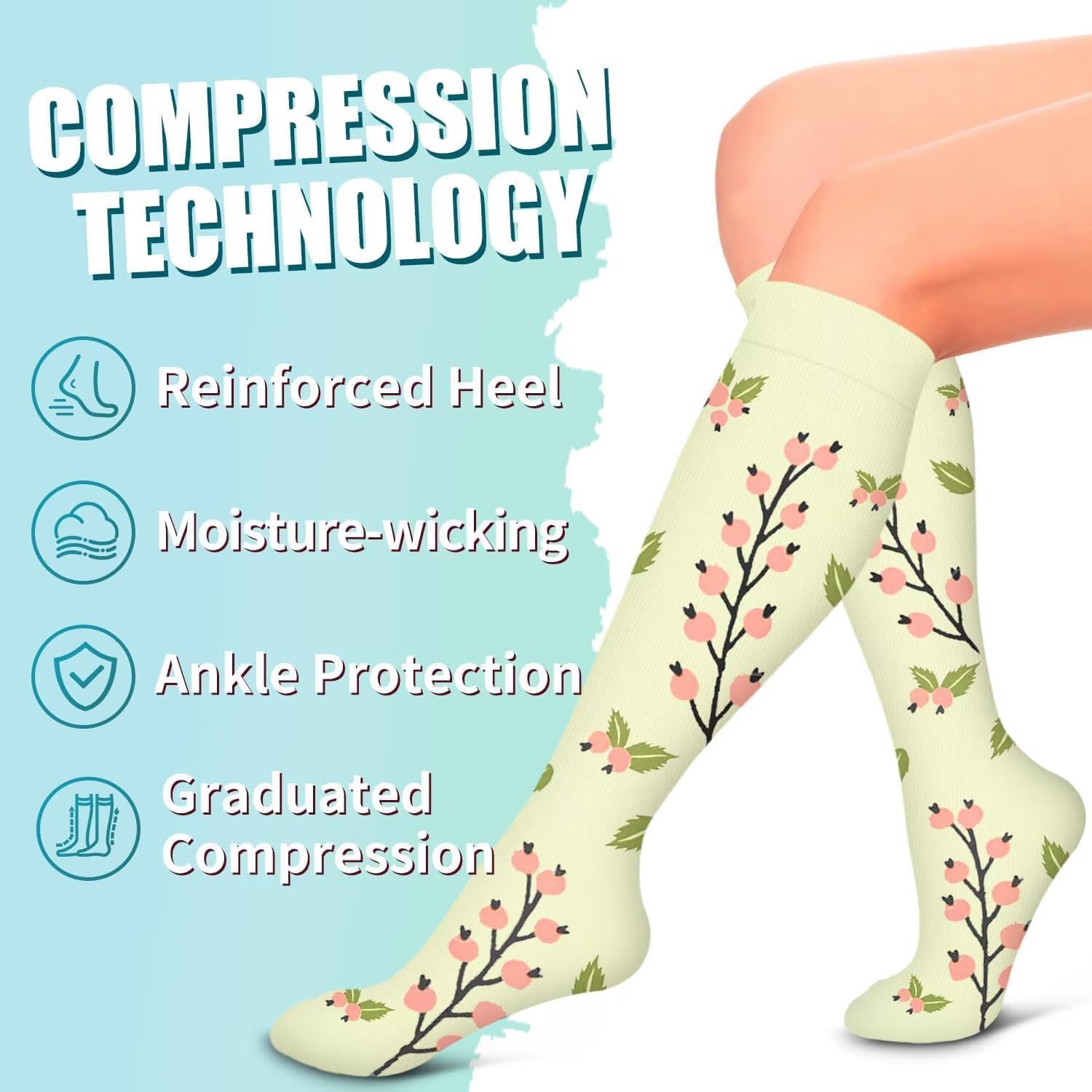 Detalle 1 de Compression Socks 15-20 mmHg 6 Pack