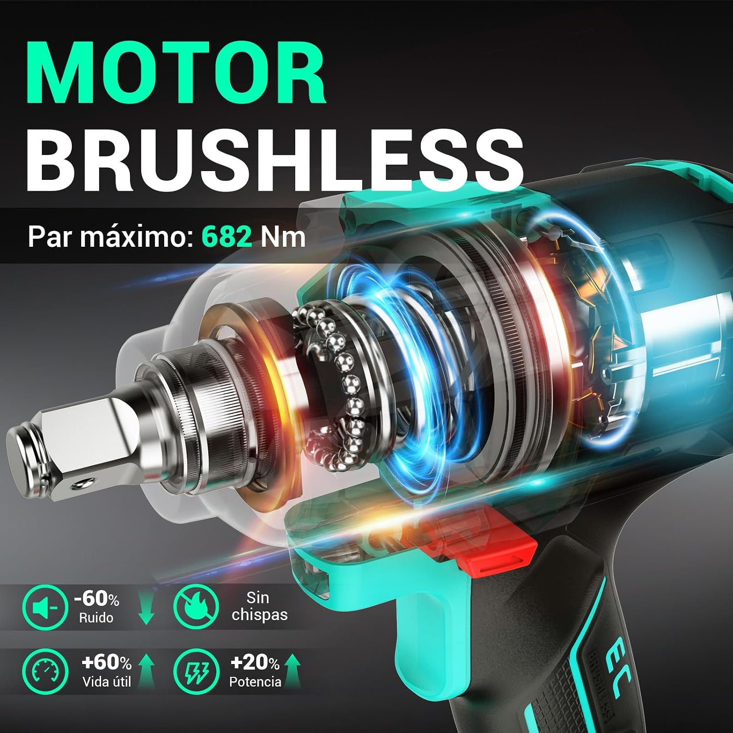 Thumbnail 1 de DCA Llave de Impacto Brushless 20V 682Nm