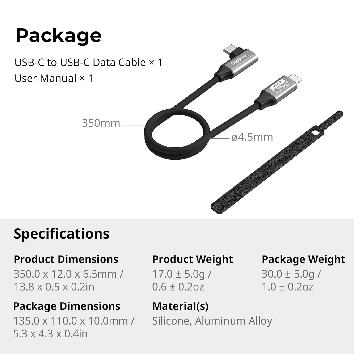 Thumbnail 6 de SMALLRIG USB4 Kabel 40 Gbit/s 35 cm