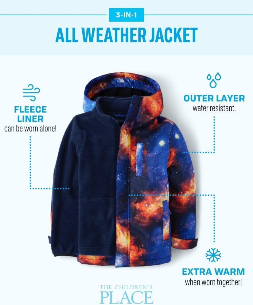 Detalle 1 de The Children's Place 3-in-1 Winter Jacket for Baby Boys and Toddlers