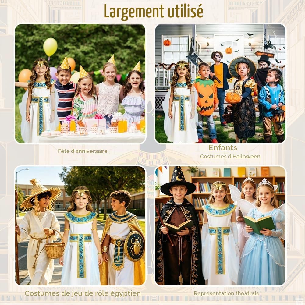 Thumbnail 6 de Alaoo Egyptisch koninginnenkostuum voor meisjes, maat S, 6-7 jaar