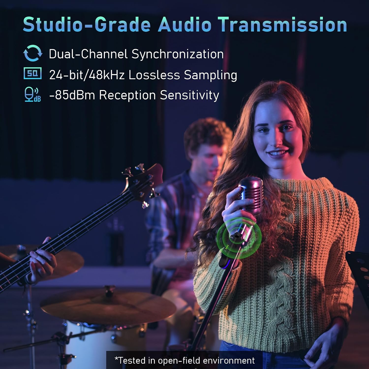 Detalle de JOYO MW-2 2.4GHz Wireless XLR Microphone System, 4 Channels