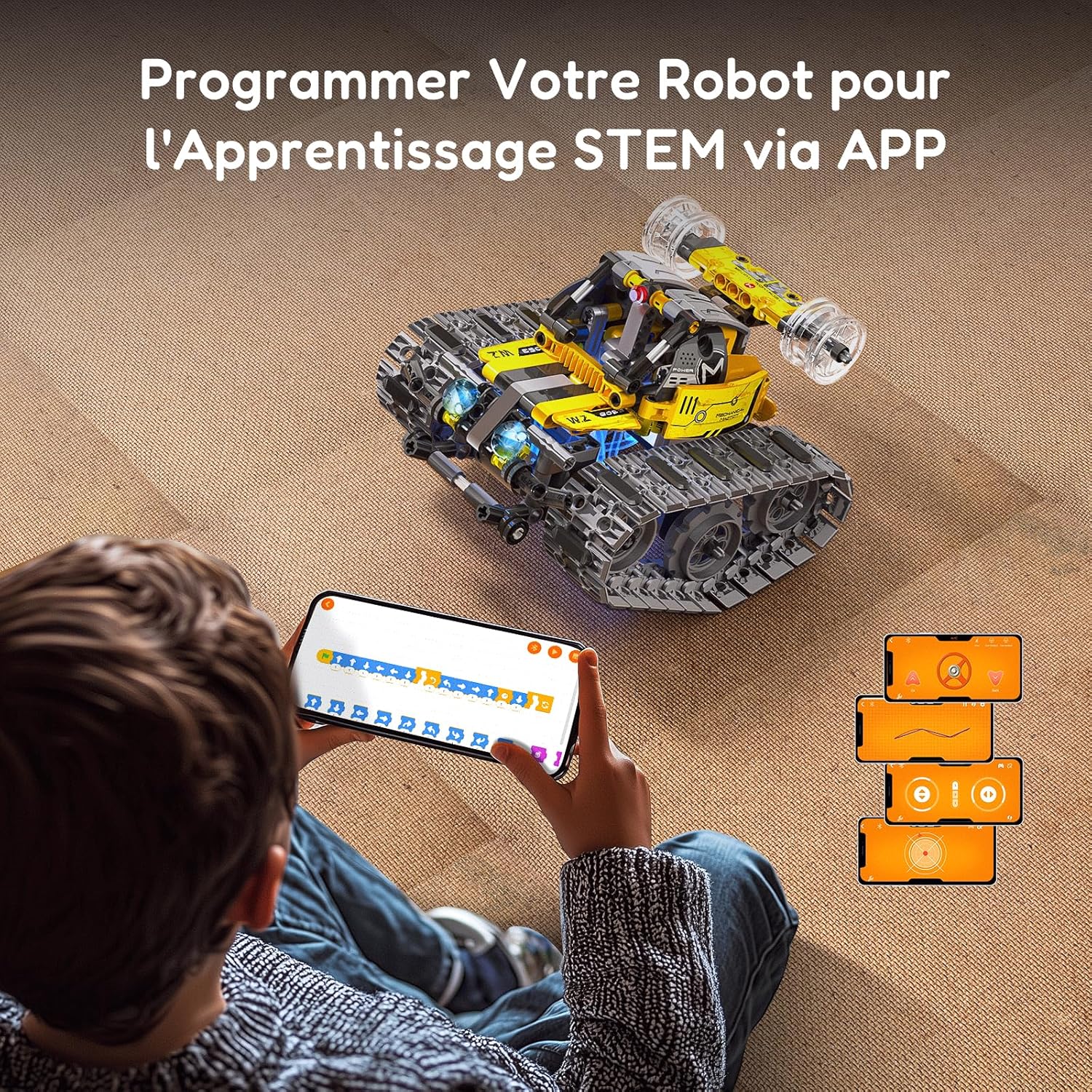 Detalle 2 de IKUPER Robot Technic 6 en 1 pour enfants 6–12 ans | Ensemble robotique programmable avec télécommande et app