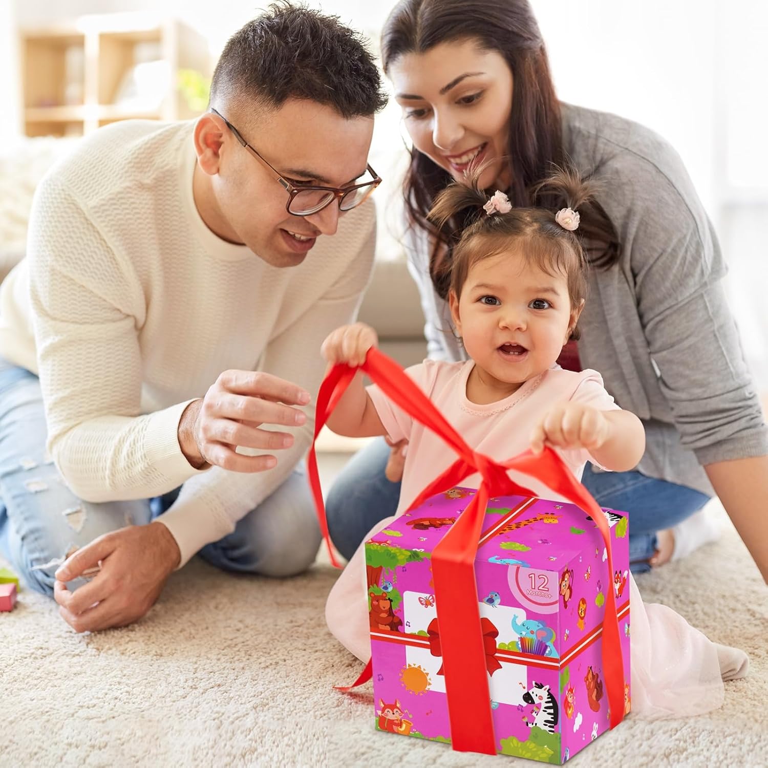 Thumbnail 6 de Wooden Activity Cube | Montessori Toys for 1-2 Year Old Toddlers (Pink)