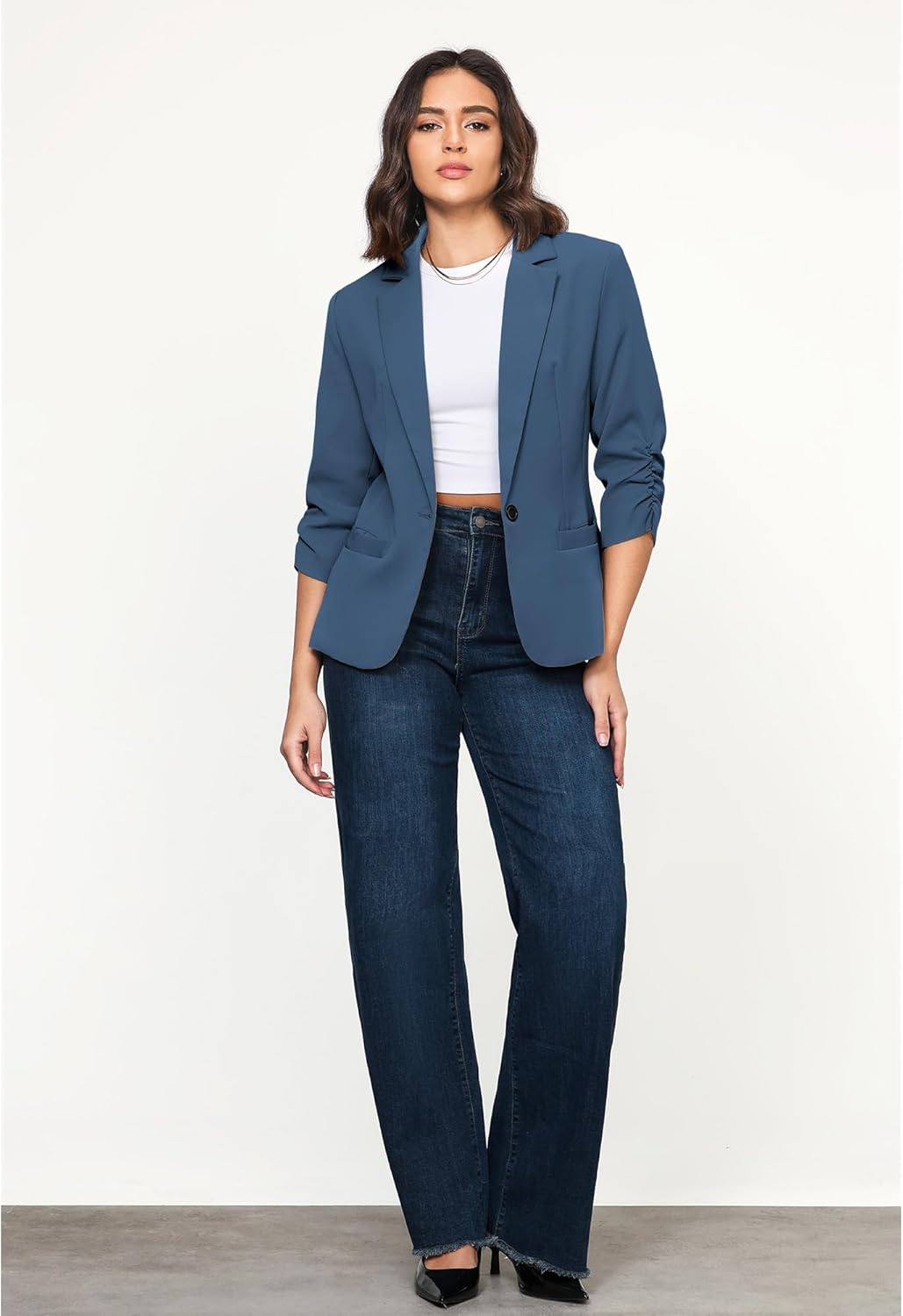 Thumbnail 4 de LookbookStore Women’s 3/4 Sleeve Blazer: Dressy Suit Jacket for Work and Play
