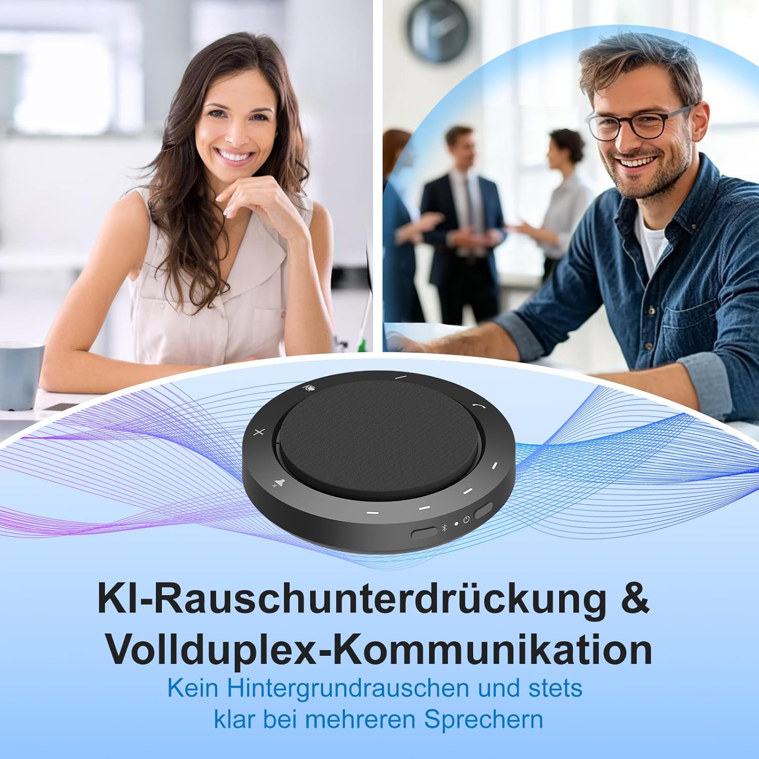 Thumbnail 3 de N newline Konferenzlautsprecher mit 2 Mikrofonen und 360°-Spracherfassung – Bluetooth & USB-C/A