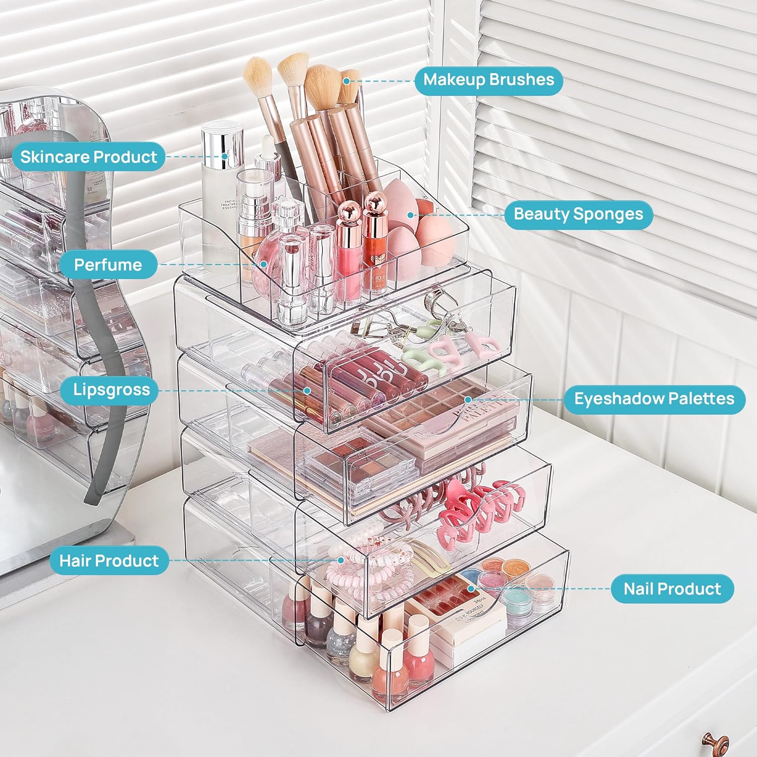 Thumbnail 6 de Vtopmart 3-Tier Makeup Organizer