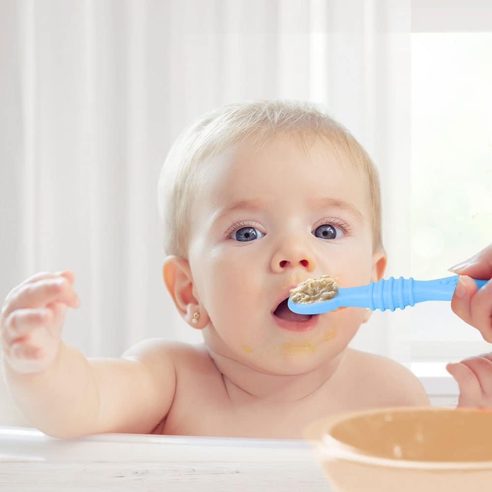 Thumbnail 6 de Vicloon 4-Piece Baby Fork and Spoon Silicone Set for Self-Feeding