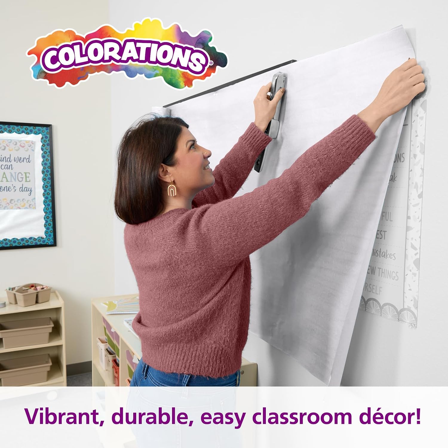 Detalle 2 de Colorations DSWH Dual-Surface Paper Roll, White, 36" x 1000
