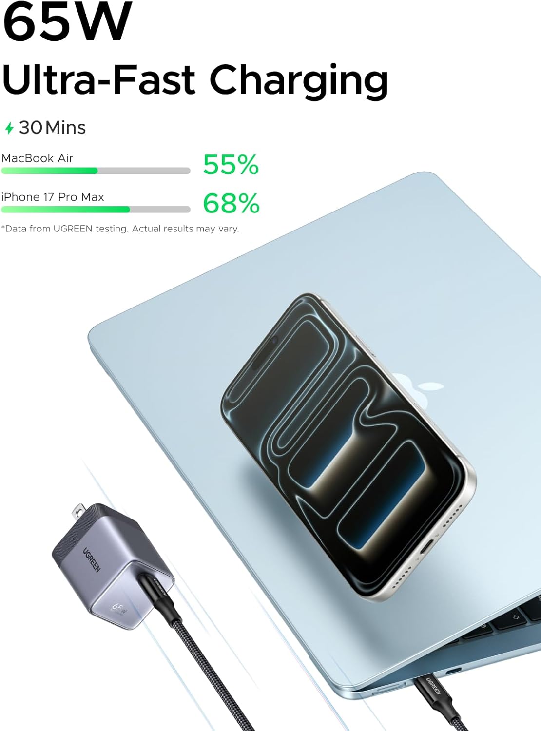 Thumbnail 2 de UGREEN Nexode Air 65W USB-C Charger: Foldable GaN Brick for MacBook Air and More