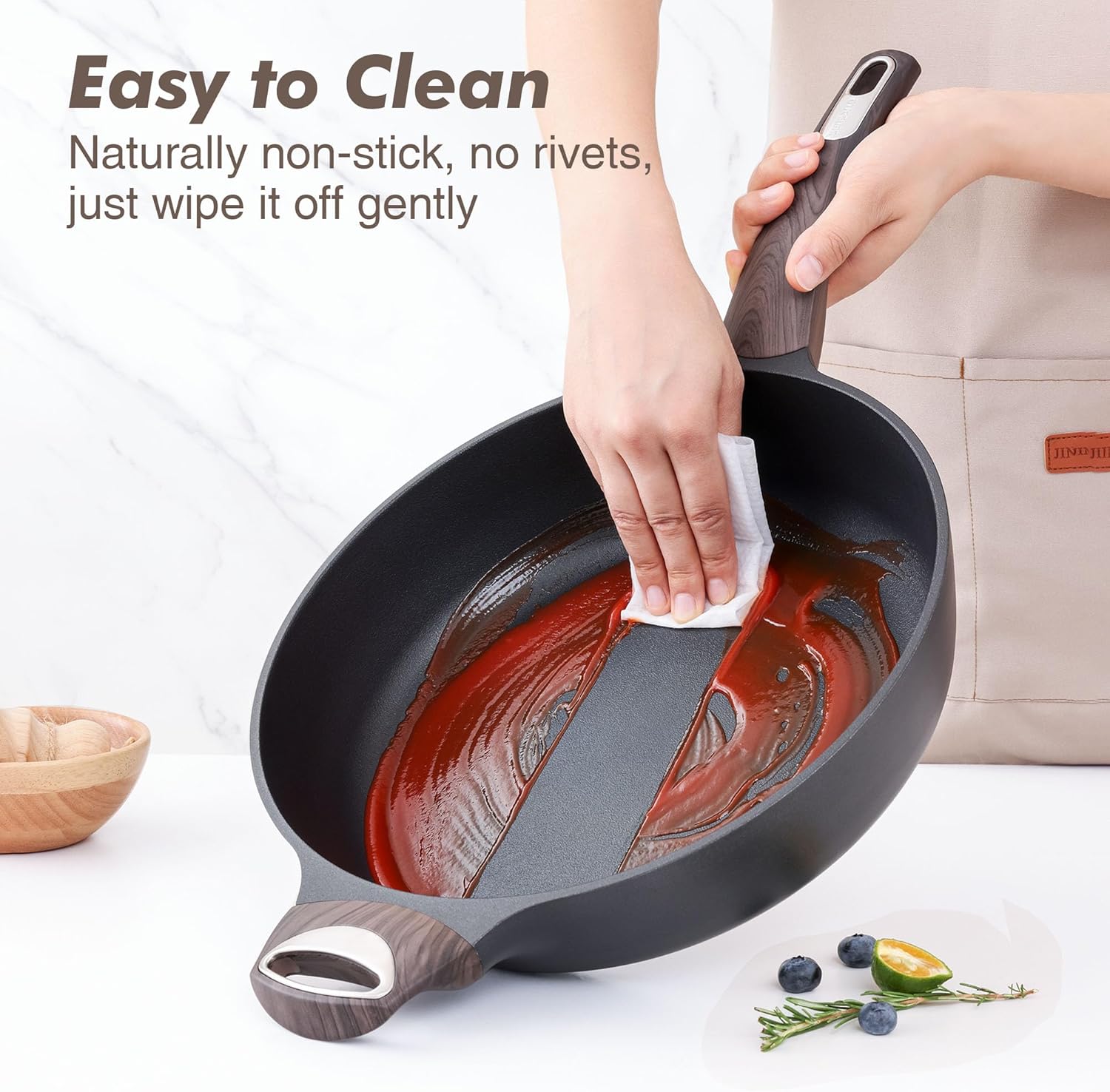 Thumbnail 4 de SENSARTE 12-inch Deep Nonstick Frypan, 5-Quart with Lid