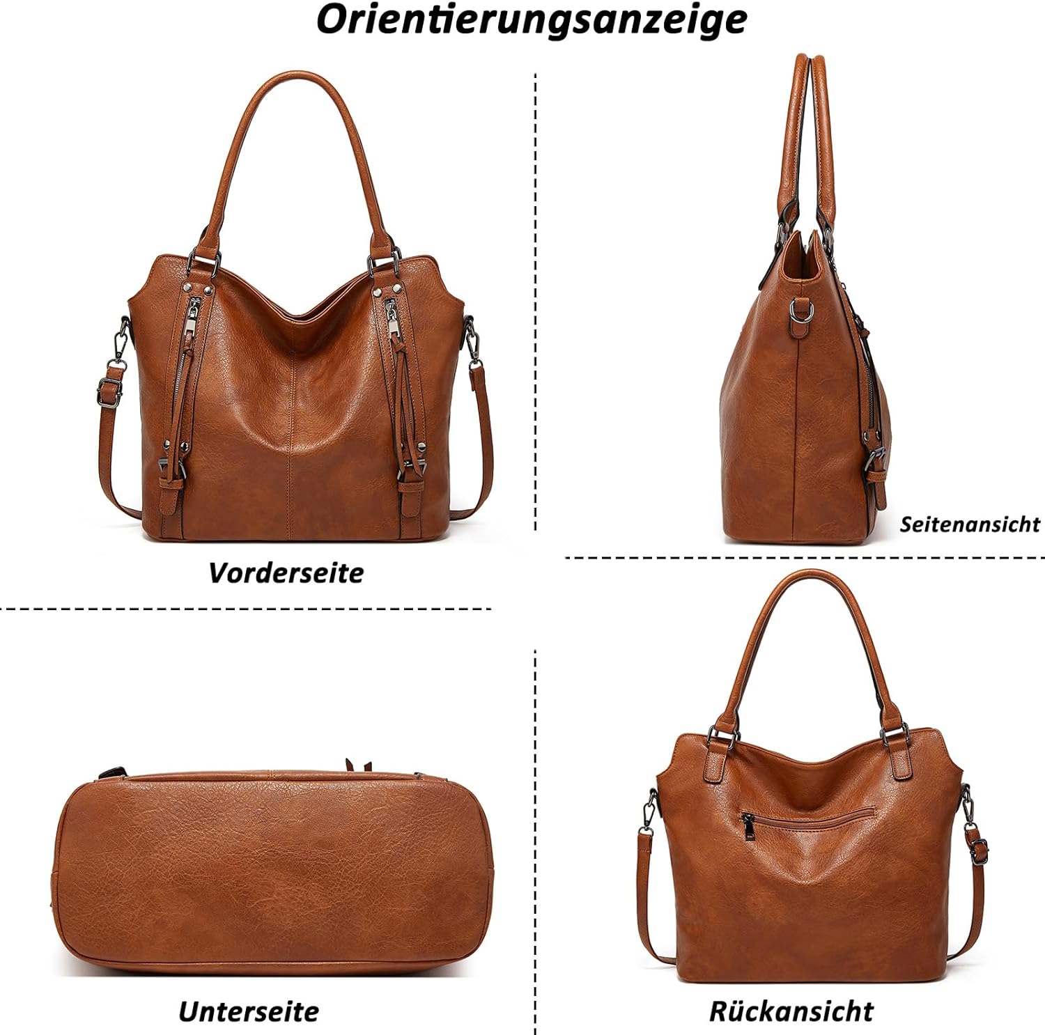 Thumbnail 6 de TANTOMI Handtasche Damen Elegant Vintage – Große Umhängetasche mit Crossbody-Band und abnehmbarem Schulterriemen