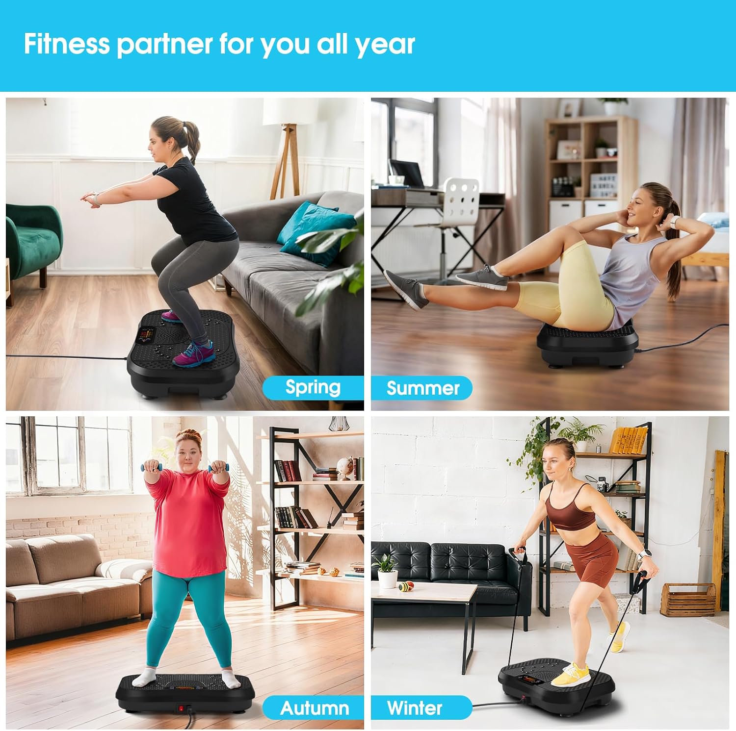 Detalle 2 de SoftGym Vibration Plate Exercise Machine for Lymphatic Drainage & Full-Body Workouts (up to 450 lb capacity)